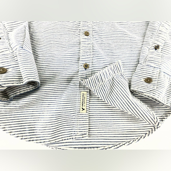 American Eagle Outfitters Premium Indigo Men’s Striped Long Sleeve Shirt | XS - Picture 5 of 16